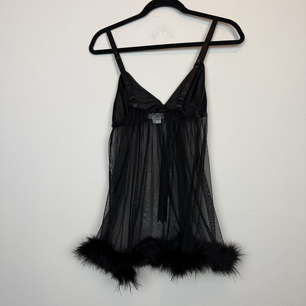 Cinematoile Seductivewear mesh lingerie top feather trim small festival - Picture 3 of 6